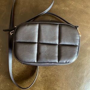 Cute, tiny H&M faux leather quilted crossbody bag, black. Like new, used once.